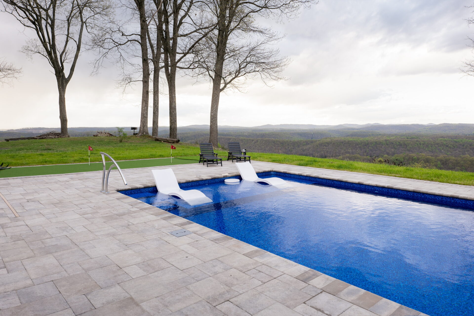 Custom Pool with hardscape